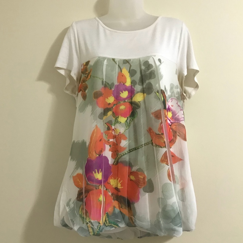 Maternity Inspired Flirty Flattering Floral Blouse